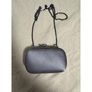 Corto Moltedo Clutch Womens Gray Chain Evening Moon Star Clasp Made in Italy